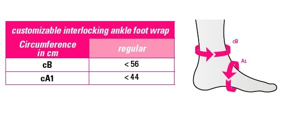 circaid customizable ankle foot wrap size chart