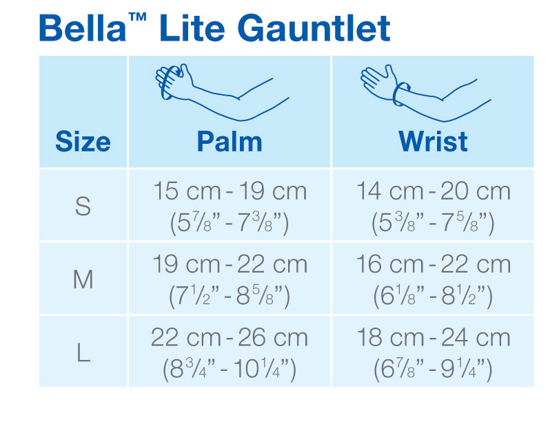 Jobst Bella Lite Arm Sleeve Size Chart