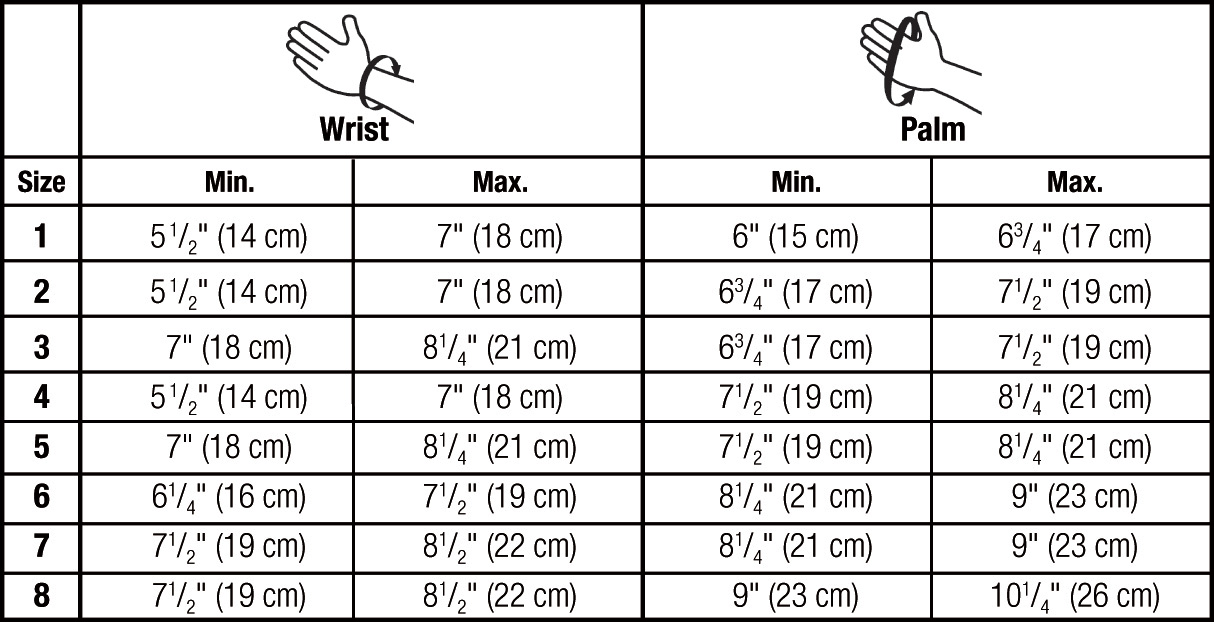 Mcdavid Compression Arm Sleeve Sizing Chart