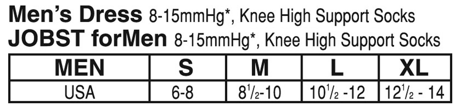 Jobst Activewear Size Chart