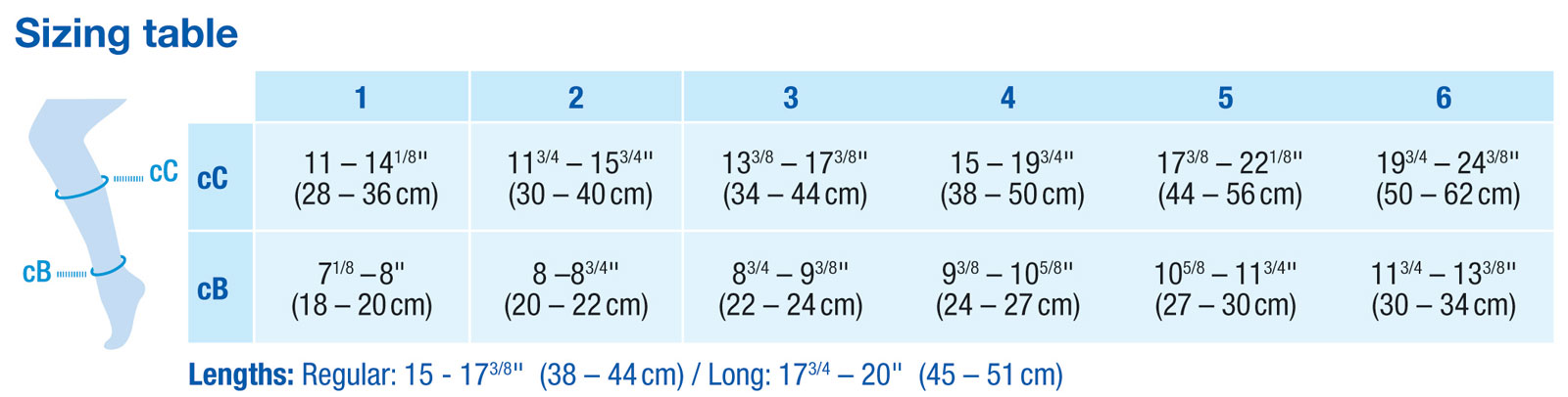 jobst for men ambition sizing chart