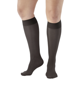 Ames Walker Soft Sheer Stockings Knee High CT Black