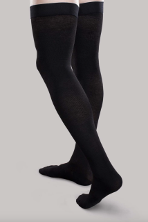 Therafirm Core-Spun Firm Support Thigh High Socks (30-40 mmHg) Black