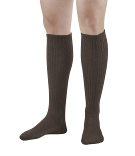 Ames Walker E-Z Walker Plus Diabetic Socks for Sensitive Feet Knee High Brown