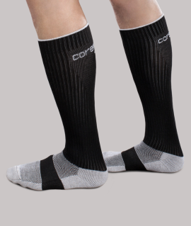 Therafirm Core-Sport Moderate Compression Athletic Socks (20-30 mmHg) Black