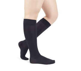 Rejuva Opaque Patterned Knee High Compression Socks Black
