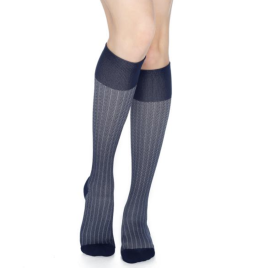 Rejuva Herringbone Knee High Compression Socks Marine