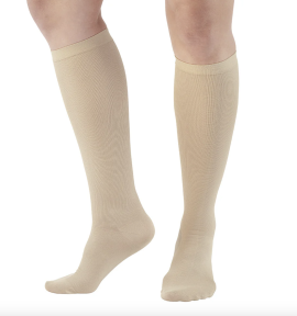 Ames Walker Women's Microfiber Knee High Trouser Socks Tan
