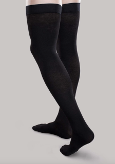 Therafirm Core-Spun Moderate Support Thigh High Socks (20-30 mmHg) Black