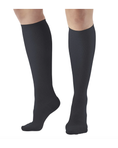 Ames Walker Women's Cotton Travel Knee High Socks Black
