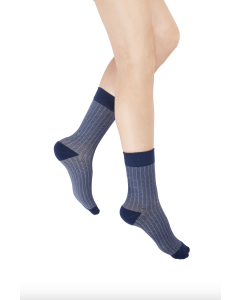 Rejuva Herringbone Crew Compression Socks Marine