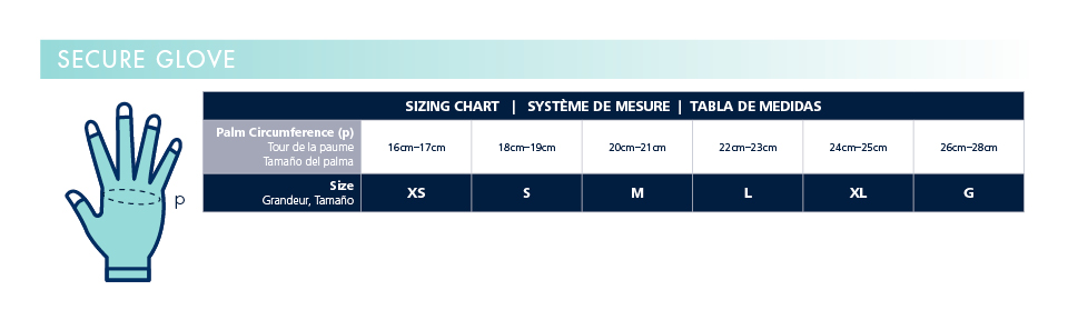 Sigvaris Secure Glove Size Chart