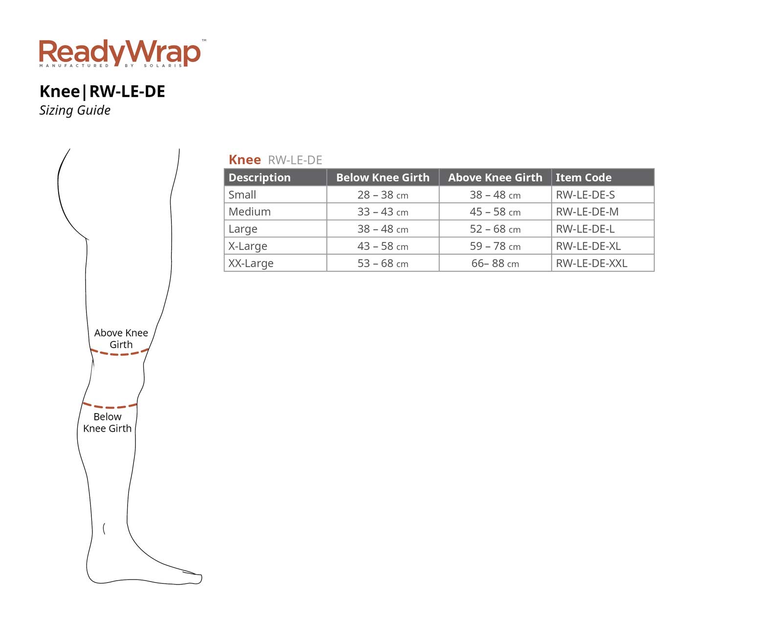 Solaris ReadyWrap Knee Wrap Ready Wrap Knee Compression