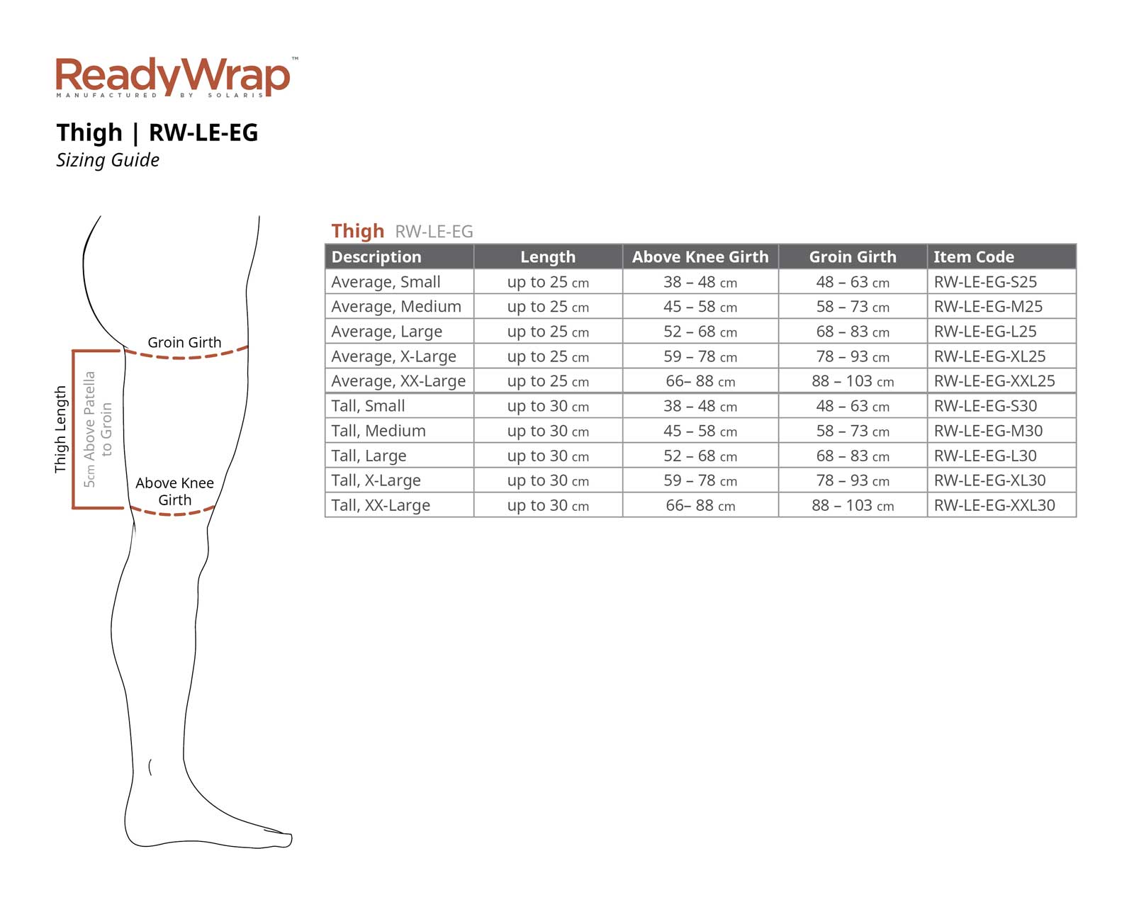 Solaris ReadyWrap Thigh Wrap Ready Wrap Thigh Compression